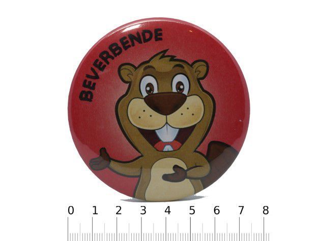 Bedrukte button 75mm beverbende