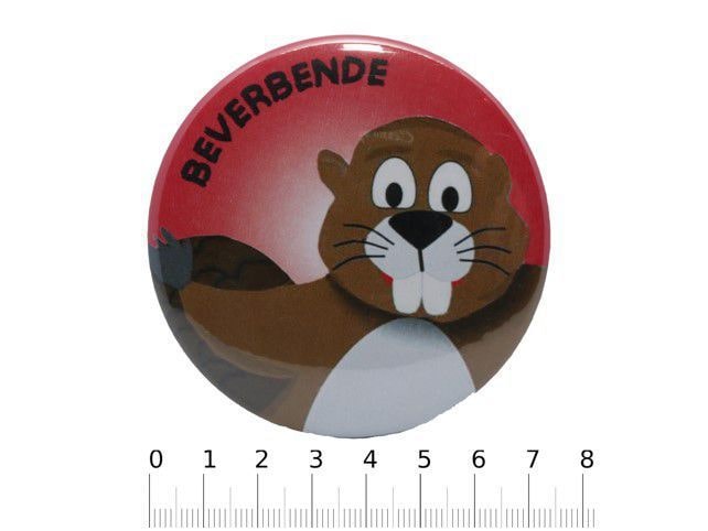 Bedrukte button 75mm met bever