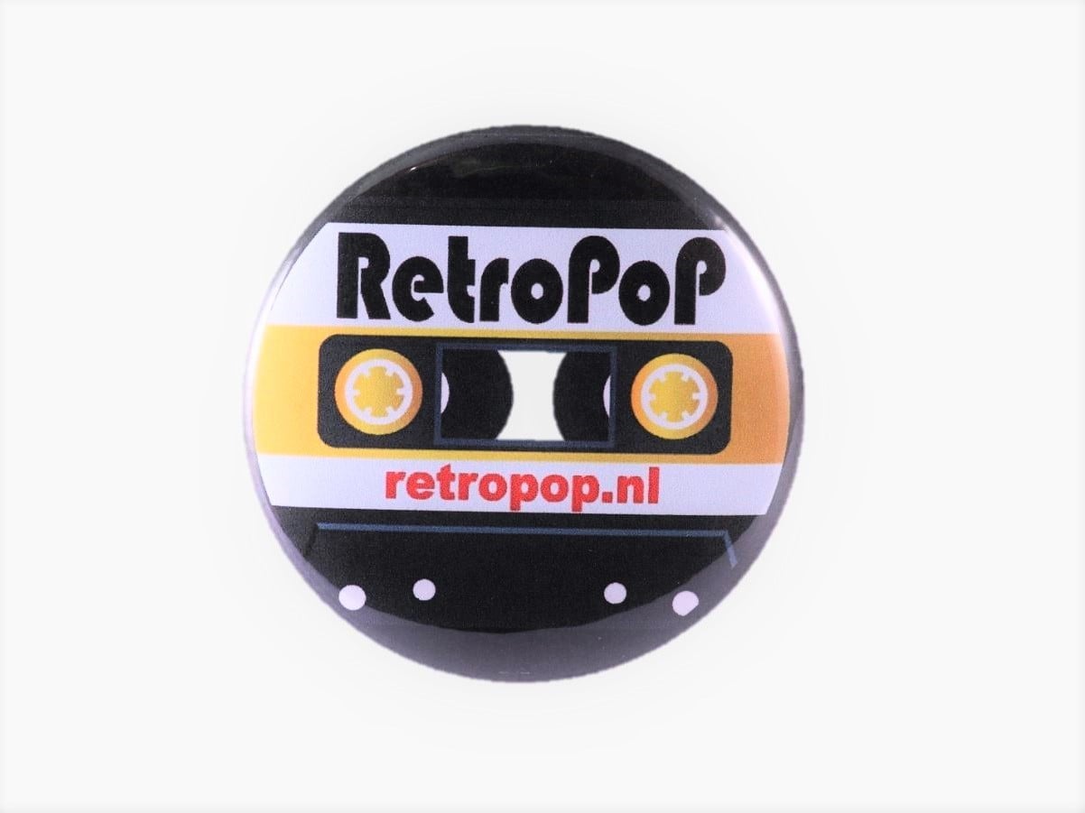 Bedrukte button 31mm retropop