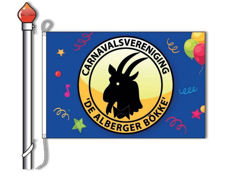 Bedrukt vlag van carnavalsvereniging