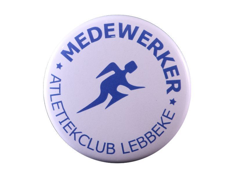 Bedrukte button 50mm atletiekclub