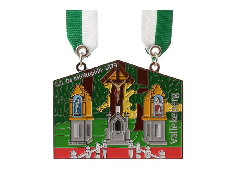 Gepersonaliseerde emaille medaille vallekeberg