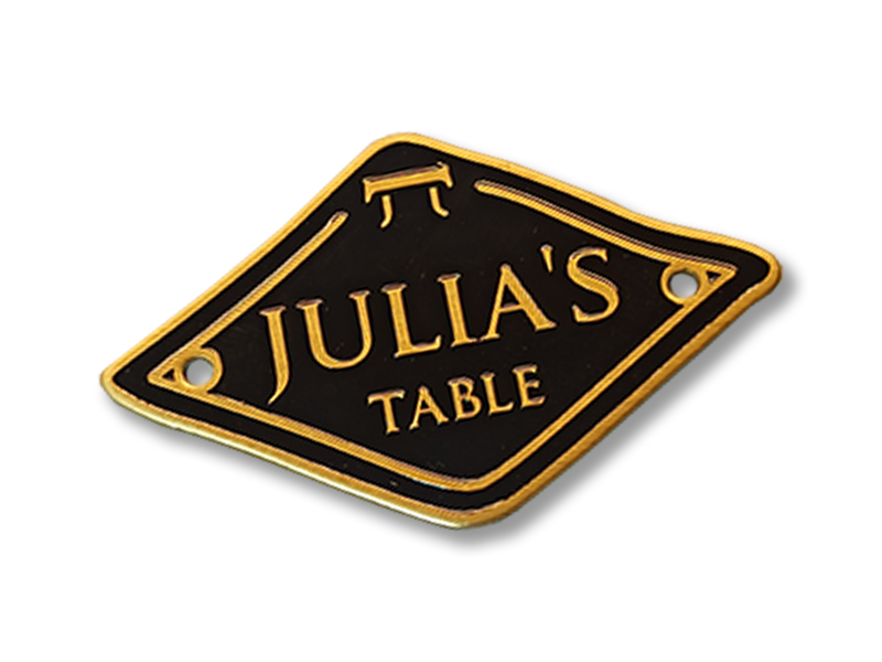 Metalen merklabel julias table