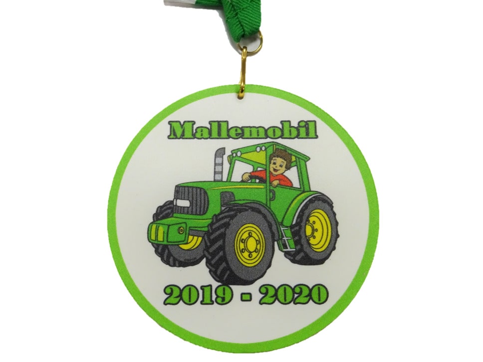 Gepersonaliseerde plastic medaille mallemobil