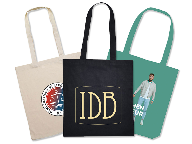 3 bedrukte tote bags