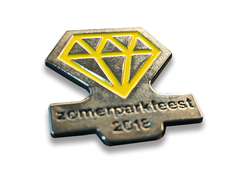 Zacht emaille pin zilver